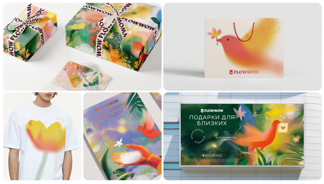 Ребрендинг маркетплейса цветов и подарков Flowwow (источник:
thebtw.com/)