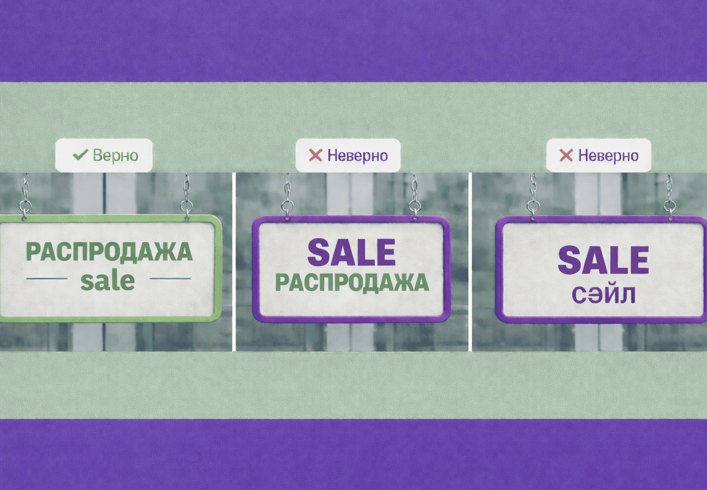  Как правильно оформлять вывески с иностранными словами
