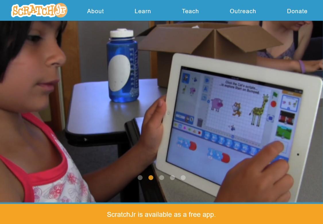 Платформа с описанием ScratchJr и ссылкой на приложение