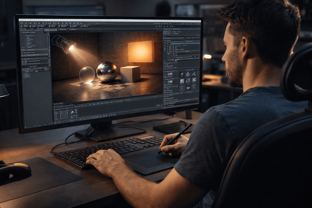 В CGI свет — это математическая модель источников и их взаимодействия с поверхностями