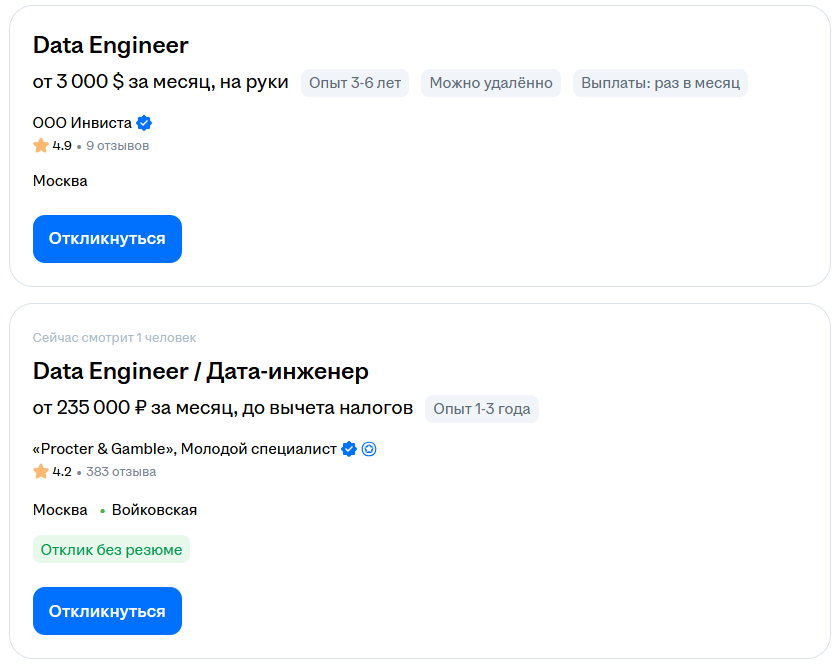 Профессионалы с опытом получают больше